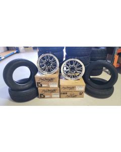 Boyd Coddington Bristol Wheel Set Gloss Black Milled with Diamond Lip