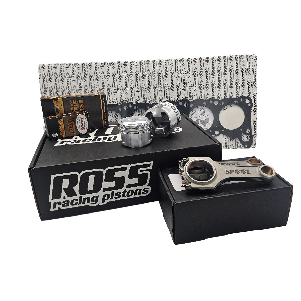 Nissan RB20DET Rebuild Kit with Spool H Beam Conrods and Ross Racing Forged Pistons