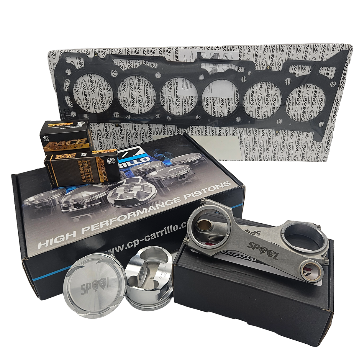 Ford XR6 Turbo Barra Rebuild Kit with Spool Drag Pro I Beam Conrods and Heavy Duty CP Forged Pistons