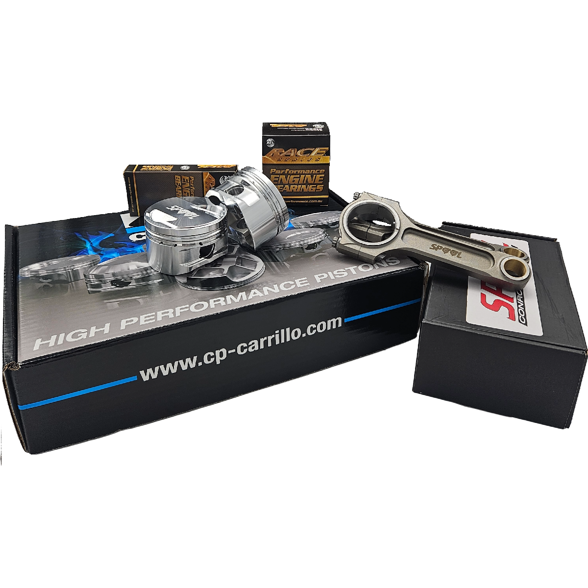 Nissan RB30 (SOHC) Spool Drag Pro I Beam Conrods and CP Forged Pistons