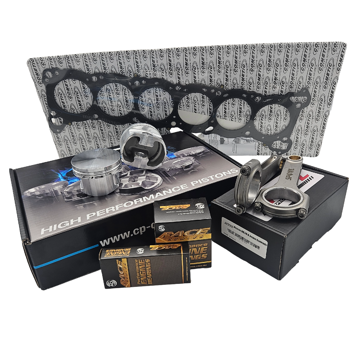 Nissan RB30DET (DOHC) Rebuild Kit with Spool H Beam Conrods and CP Forged Pistons (8.5:1)