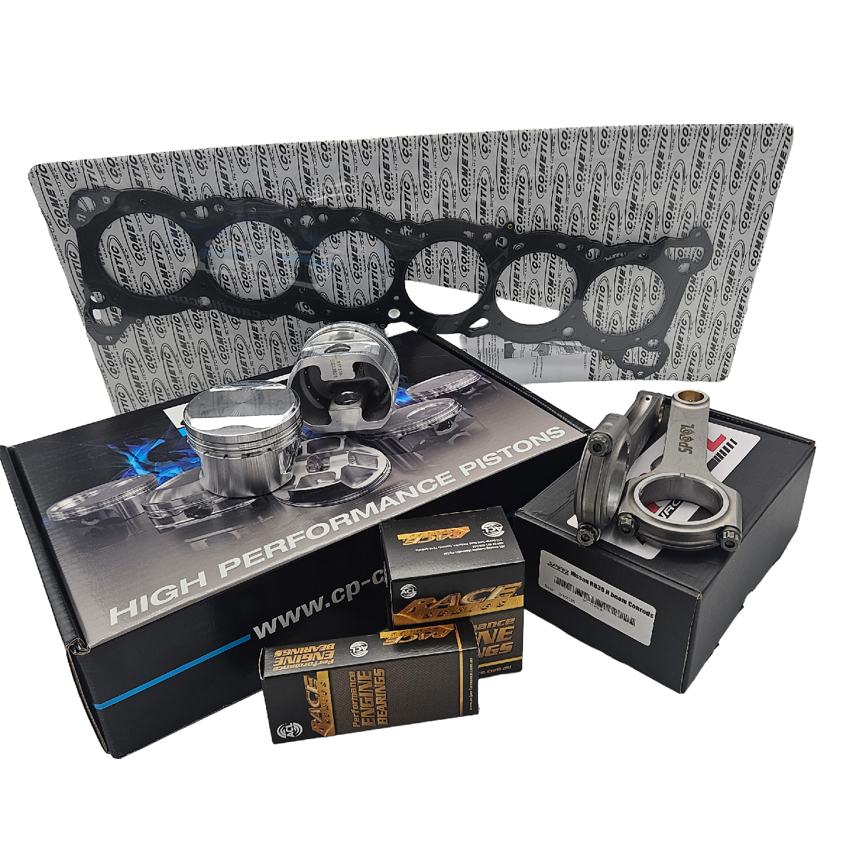 Nissan RB30DET (DOHC) Rebuild Kit with Spool H Beam Conrods and CP Forged Pistons (9.0:1)