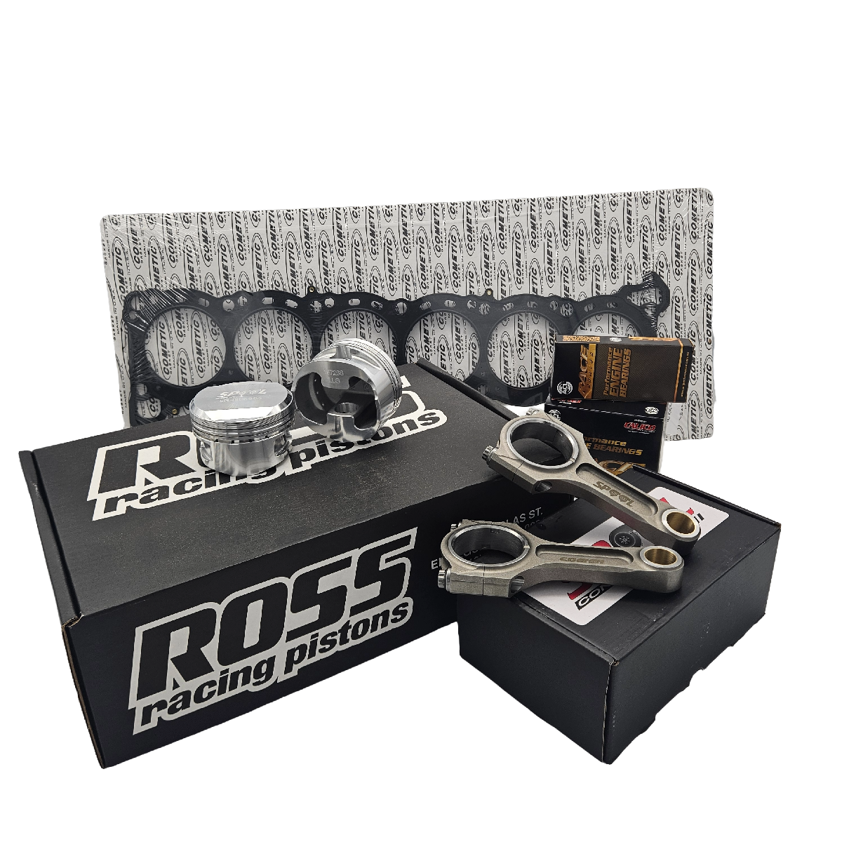 Nissan RB26DETT Rebuild Kit with Spool Drag Pro I Beam Conrods and Ross Racing Forged Pistons
