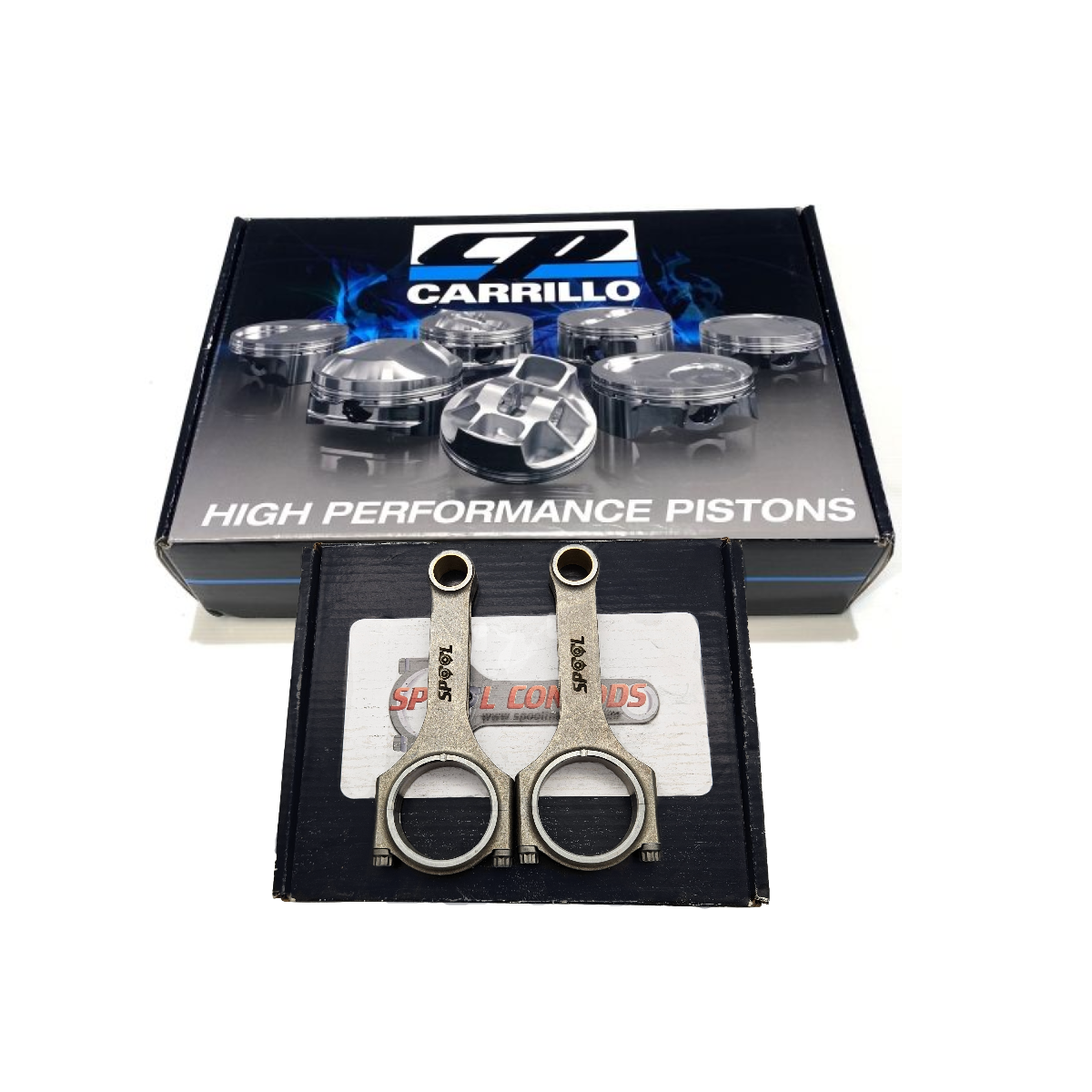 Nissan VQ35HR Spool H Beam Conrods and CP Forged Pistons