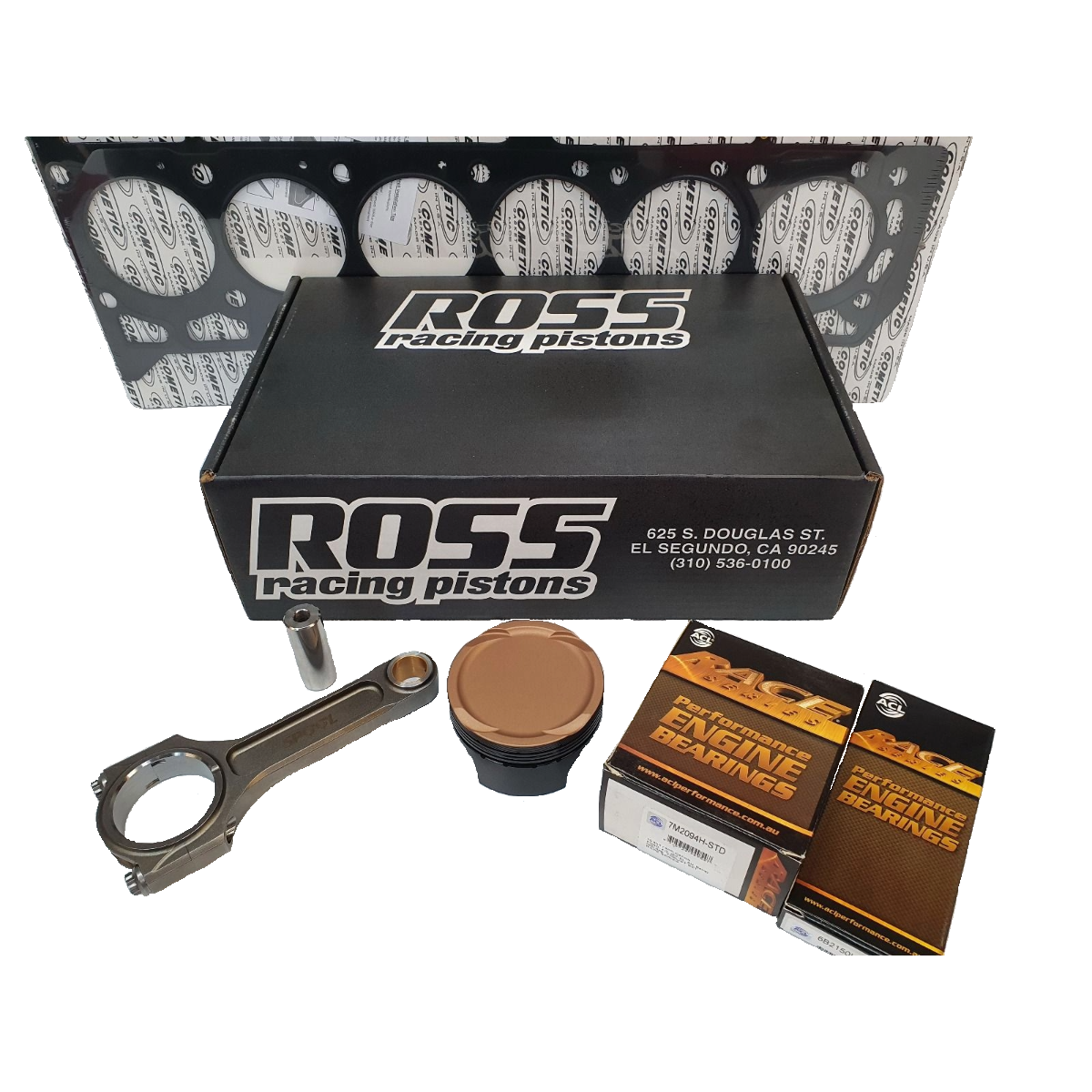 Ford XR6 Turbo Barra Rebuild Kit with Spool Drag Pro I Beam Conrods and Fully Optioned 1,800 hp Ross Racing Forged Pistons
