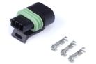 Delphi 3 pin single row flat coil connector plug