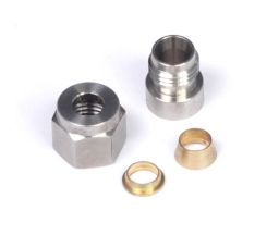 1/4 inch stainless steel weld-on kit with nut and ferrule